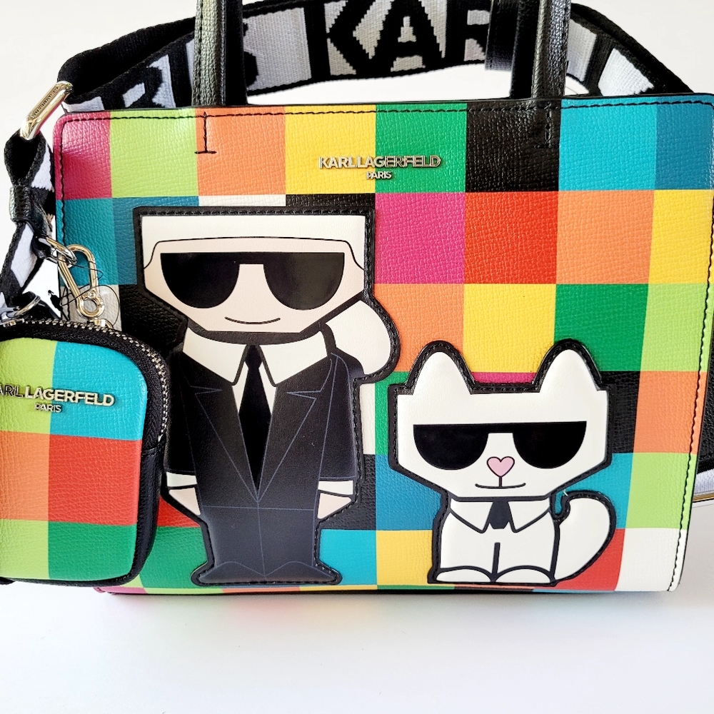 Karl Lagerfeld Black Colorful Bag Nwt